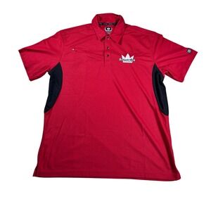 OGIO Mens XL Brunswick Bowling Polo Shirt Red Black Short Sleeve Performance
